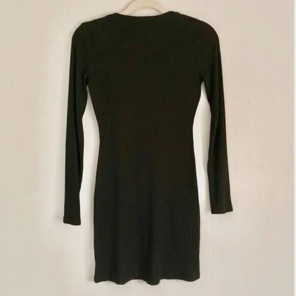 NWT Reformation Jeans Jani Long Sleeve Mini Dress - Black/Medium - Picture 5 of 7